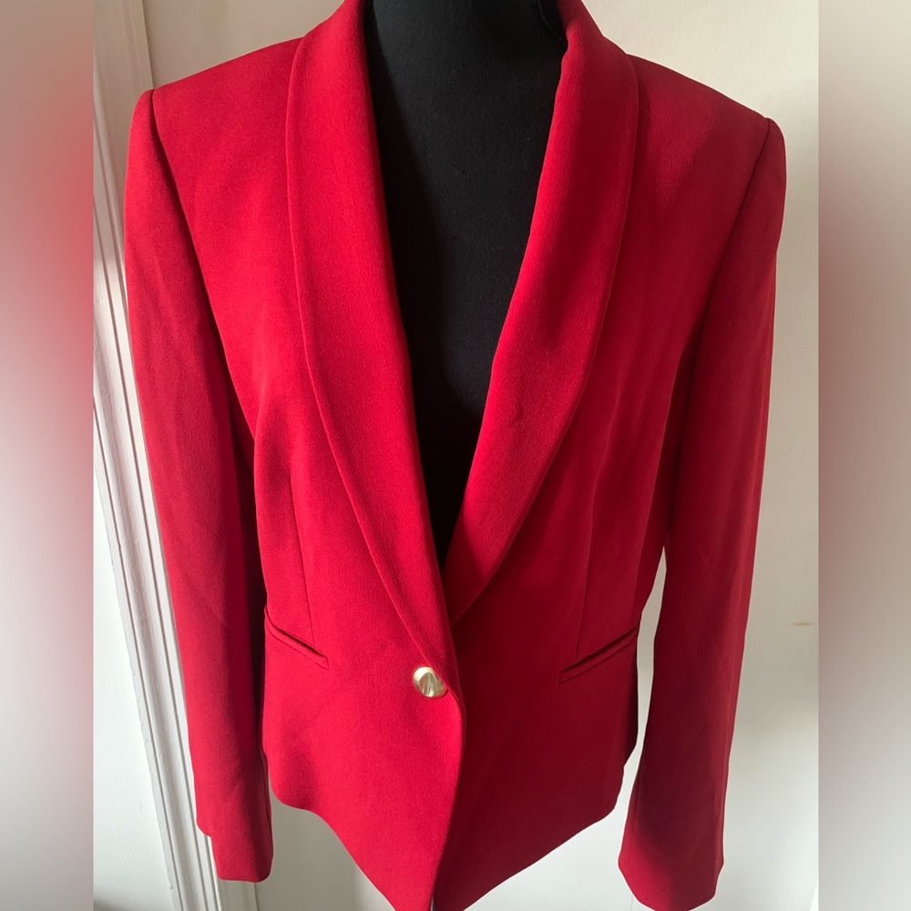 Tahari Red Blazer & Skirt Set